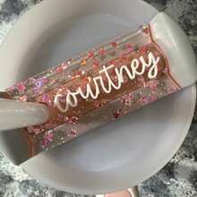 Valentine Personalized, Heart Stanely Accessory, Valentines Accessory, Personalized Tag - 20/30/40/64 OZ - Baby's Breath - View 6