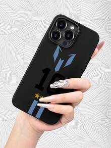 Retro Football Style - Legendary Argentine Player #10 - Stylish And Lightweight | Camera Lens Cutout | Shock And Drop Resistance | Matte And Non-Slip | Stylish And Comfortable, UV Printed Fo - 黑色 - 查看 7