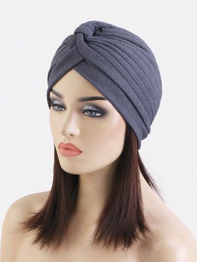 1pc Women's Ribbed Criss-Cross Elastic Hat, Vintage Fashion Hat Headscarf, Suitable For Everyday Use