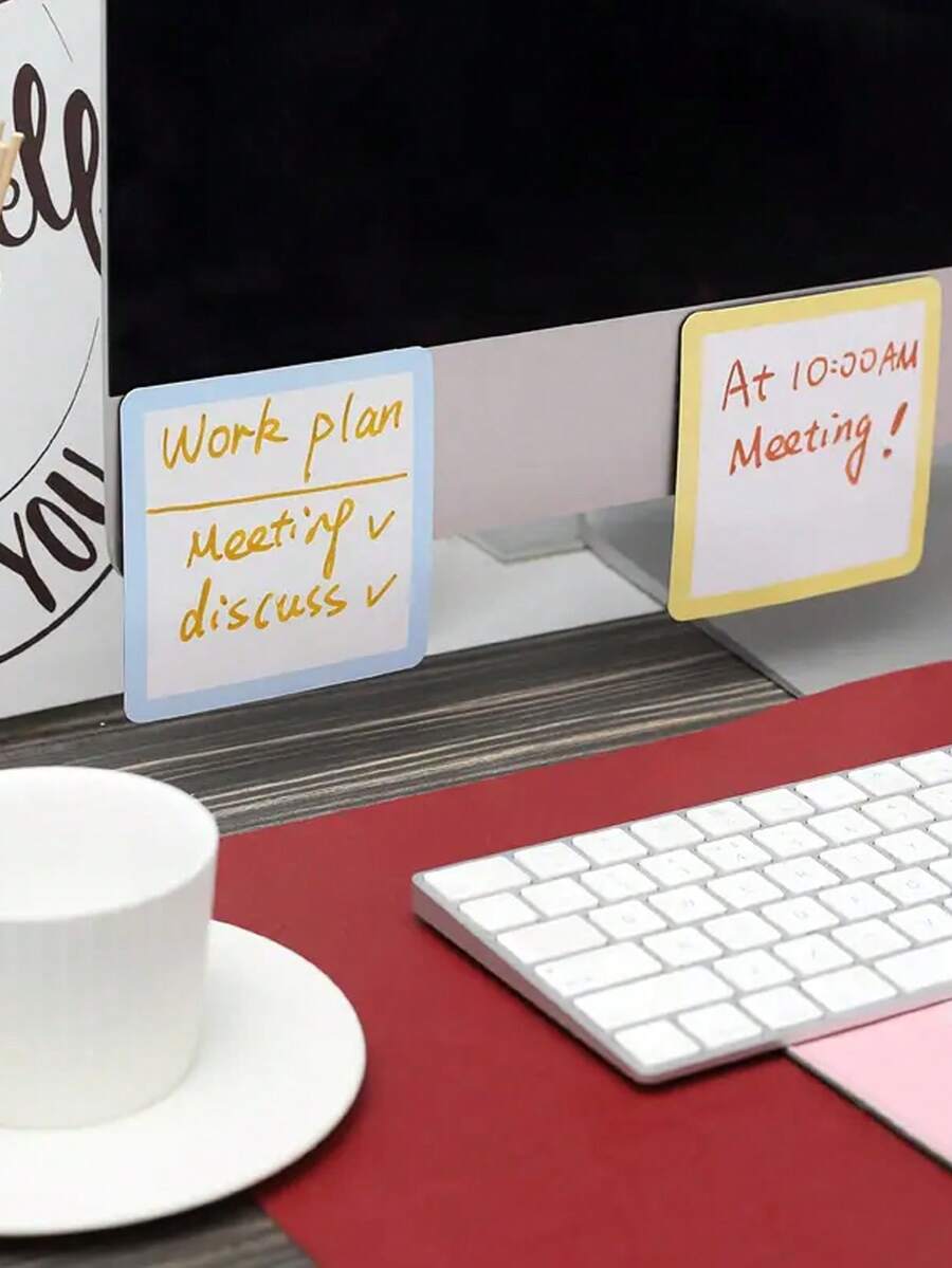 مغناطيسات قابلة للمسح الجاف، 6 حزم من الملاحظات اللاصقة المغناطيسية القابلة لإعادة الاستخدام، ملصقات مغناطيسية قابلة للمسح الجاف ملونة، ملصقات مسح جاف بحجم 4 * 4 بوصة مع قلم تحديد للسبورات البيضاء والثلاجات والخزانات وغيرها - مثالية للمكتب والفصل الدراسي والتذكيرات المنزلية