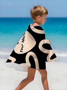 1pc Customized Bath Towel, Beach Towel, Kids Towel, Pool Towel, Bathroom Towel, Vacation Gift, Beach Essential, Outdoor Travel - Multicolor - View 9