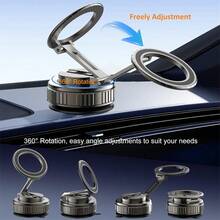 1pc Vacuum Chuck Phone Holder - Strong Magnetic Car Phone Holder Compatible With Iphone 16 15 14 13 12 Android, Adjustable Dashboard Phone Cradle, Hands-Free Car Phone Stand, Strong Suction, Compact And Foldable - Multicolor - View 8