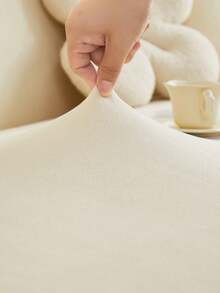 1pc Solid Color High Elastic Sofa Cover, Non-Slip, Style, Machine Washable, Fits 1/2/3/4 Seat Sofa, Home Decor - Beige - View 8