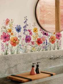 1PC/2pcs Removable PVC Wall Decals – [Flowers, Birds, Peach Branches, Flowers And Grass]Self-Adhesive Waterproof Wall Stickers For Home Decor, Room Decor, Wall Decor, And Kitchen – Easy To Apply, Ideal For Living Room, Bedroom, Or Office