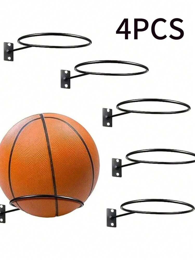 4 Peças Suporte de Parede para Basquete, Arte em Ferro, Suporte para Basquete e Futebol, Suporte de Armazenamento Multifuncional para Bolas, Suporte de Armazenamento Suspenso, Suporte de Exibição, Para Casa, Sala de Estar, Escritório, Arte em Ferro Minimalista Suporte de Armazenamento e Exibição de Bolas Esportivas, Adequado para Basquete, Futebol, Vôlei e Futebol - Organizador Doméstico Conveniente - Design Economizador de Espaço, Ideal para Acessórios Esportivos - Multicolorido - Visão 11