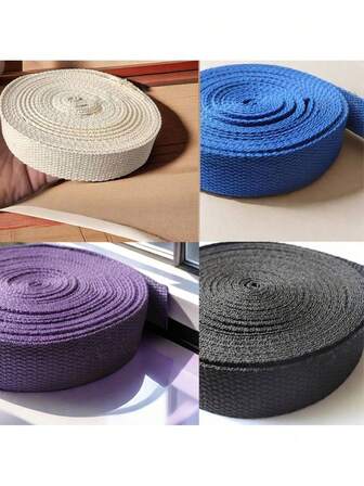 NYXIA 1 件 196.85/393.7 英寸长，0.98 英寸宽，涤纶彩色织带，便携式织带，服装缝纫面料 DIY 节日装饰纺织织带，编织牵引带宠物背带