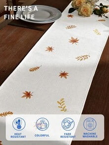 1/2/3/4/5pcs Linen Table Runner And Placemat Set, Heat Resistant, Stain Resistant, Wrinkle Resistant, Machine Washable, Suitable For Home Dining Room And Restaurant, Table Decor, Home Goods, Suitable For Holiday Party, Kitchen, Fireplace - Multicolor - View 9
