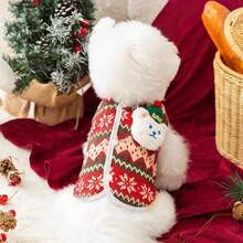 1 قطعة سترة كلب سميكة بطراز عيد الميلاد، مناسبة للبوديل والتيدي والبيشون فريز واليوركشاير تيرير والشنوزر وغيرها من الكلاب الصغيرة - متعدد الألوان - مشاهدة 3