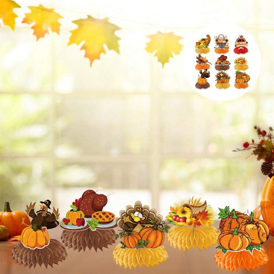 Brighten Up Your Thanksgiving With Colorful Honeycomb Decorations - Set The Mood For A Festive Feast - Colorful - View 1