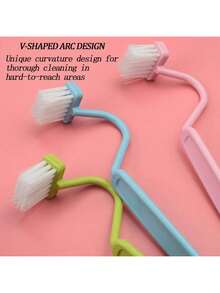 1pc V - Shaped Toilet Brush With Long - Lasting Bristles - Effortless Cleaning For Every Corner,With Comfort Grip HandleBathroom Decor Fall Decor - Multicolor - View 8