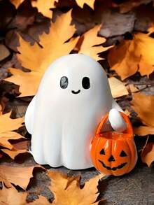 1pc Cute Resin Smiling Pumpkin Decor - Charming Resin Halloween Statue Desktop Ornament, Suitable For Spooky Autumn Decor, Perfect For Halloween Witch Theme, Halloween Decoration, Seasonal Display, Whimsical Design