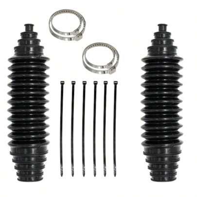 12PCS Professional Car AccessoriesDustproof Silicone Inner Tie Rod Boot Set With Rack And Pinion Bellow Cable Ties And Clamps Car Rack And Pinion Boot Steering Rack Boot Tool Kit