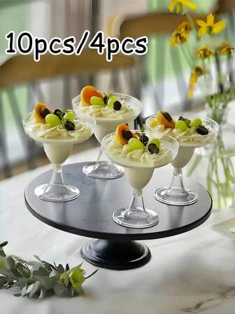 10 piezas/4 piezas Vasos de champán y highball de material PS transparente, 150ml Vasos de cóctel de plástico transparente irrompible con tallo, Vasos highball reutilizables, Vasos de champán redondos, Adecuados para bebidas alcohólicas, Martinis, Postres, Champán, Bares de fiesta y Bodas.