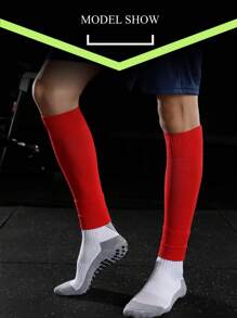 1 par de calcetines de fútbol de pierna larga fijos, cubiertas de pierna para adultos, protectores de pierna, calcetines de ciclismo, calcetines de otoño - Multicolor - Ver 10