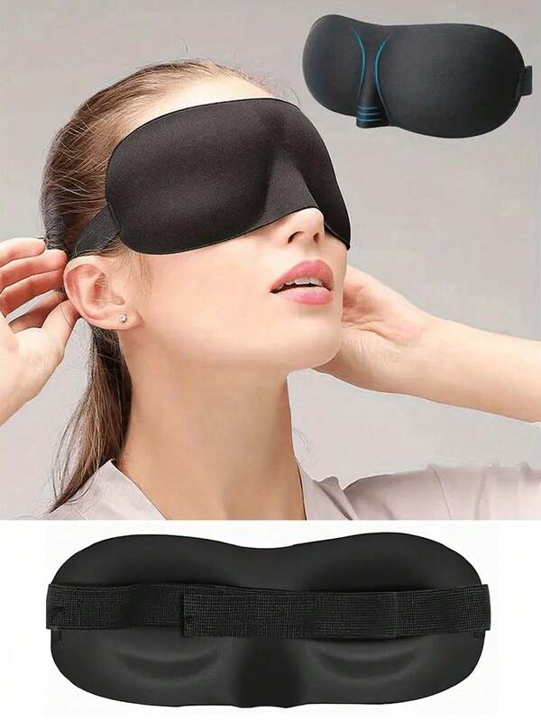New Relaxing Comfort 3D Contour Sleep Mask - Blocks Light With Adjustable Fit, Soft Polyester Fiber, Lightweight 3D Eye Mask - Super Comfortable Memory Foam Eye Mask For Deep Sleep, Travel, And Naps, Enjoy A Comfortable Sleep - Soft Filled Sun And Eye Mask, Relax During Sleep,School,Back To School,Travel,Travel Essentials,Home Essentials,Eye Mask,Sleep Mask
