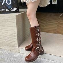 Women Western Boots - Brown - View 3