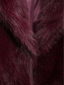 Camellia New Autumn/Winter Faux Fox Fur Collar Fashionable Short Jacket, Youthful Artificial Fur Coat - Burgundy - View 12