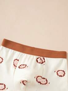 4pcs/Pack Cartoon Print Boxer Briefs For Young Boys