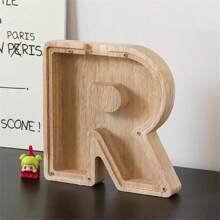 Madebyblanc 木制大号字母储蓄罐 带首字母的存钱罐 硬币存钱罐 生日、圣诞节、节日趣味礼物