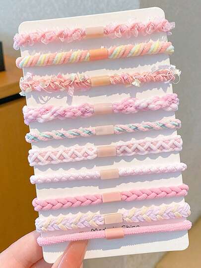 Set de 10 piezas de ligas elásticas de unicolor para niñas, simples y duraderas, adecuadas para coletas, diseño elegante para uso diario, casual y al aire libre, para todas las estaciones, útiles escolares, accesorios de otoño, decoración del cabello para Halloween. Bandas elásticas para el cabello con efecto tie-dye de colores caramelo - se adapta a edades de 3-6, 6-10, 10+ - el color puede variar ligeramente debido a la iluminación - sin empaque con tarjeta