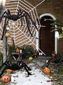 1 Peça Luz de Aranha & Teia de Aranha - Luz de Janela de Teia de Aranha, Luz de Halloween Operada a Bateria com 8 Modos, Adequada para Festa, Quarto, Casa Assombrada, Luzes de Corda de Atmosfera, Decoração de Halloween, Decoração de Natal (Aranha Não Incluída) - Preto - Visão 9