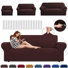 3PC Juego de Protector Cubre Sala Elástico Strech Fit.Juego de 3 Fundas Cubre Sala de Alta Calidad, Tejido Jacquard Elástico y Resistente, Diseño Elegante y Moderno para Sofás de 3 Piezas, Fácil Lavado y Mantenimiento, Protector de Sofá Duradero, Aporta Estilo y Comodidad a tu Sala, Fundas con Ajuste Perfecto y Adaptable a Diversos Modelos de Sofás, Protector Anti Manchas, Resistente al Desgaste y al Paso del Tiempo, Ideal para Hogares con Niños o Mascotas, Funda para Sofá de Fácil Instalación y Cuidado, Disponible en Varios Colores.Juego Completo: Incluye Protectores de Sofá de 1, 2 y 3 plazas.Juego de sofá de 3 piezas, funda de sofá, funda de sillón, funda de sofá doble elástica, funda de muebles antideslizante suave lavable, asiento individual (90-130 cm) asiento doble (140-170 cm) tres asientos (180-230 cm) ,Para proteger su muebles. - marrón café - Ver 10