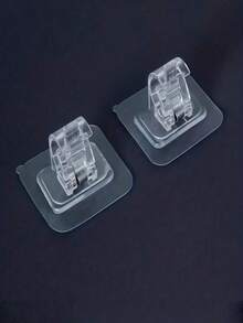 2 件粘性窗帘杆支架、免钻杆支架、透明杆支撑钩、自粘墙夹、淋浴杆固定器、重型防水支架，适用于浴室、厨房、壁橱整理、家居必需品。 - 彩色 - 查看 3