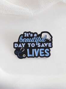 1 Piece Guardian Angel Badge Medical Minimalist Nurse Cap And Stethoscope Design, Provide Daily Motivation For Medical Warriors - Blue - View 4