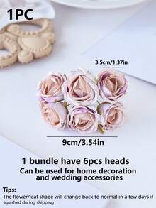 1/3/5/100 pezzi (6 teste) MINI fiori artificiali di garofano, ortensie di seta finte per decorazioni autunnali di matrimoni, scatole di caramelle, vasi, casa, sala da pranzo, camera da letto, feste, compleanni, giardino esterno - Colore del caffè - Visualizzare 2