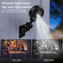 无线安全摄像头，支持 2.4G WiFi、运动检测、婴儿监控、夜视功能、警报声音，兼容云存储和 256G SD 卡，内置 450mAh 容量电池，1080P 高清家庭安全摄像头，运动相机