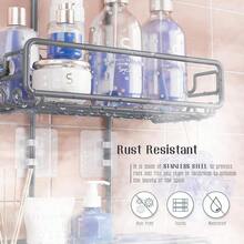 Shower Caddy Hanging Bathroom Organizer: Over Head Adjustable Rack For Tall Showerhead Extra Large Storage Shelf For Big Shampoo Bottles With Soap Holdergift - 灰色 - 查看 4