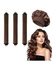 3pcs Hair Styling Tool Set, Heatless Curlers, Convenient Hair Roller Curling Tool, Elastic Hair Curler, Sleep Hair Styling Tool, Ladies Foam Curlers - Multicolor - View 19