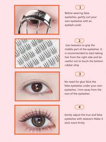 36/72pcs 0.07mm Thickness C Curl (11-13mm) Glue-Free False Eyelashes, Eyelash Extension, Eyelash Cluster, Suitable For Beginners - Reusable, Cosplay, Cartoon, Sweet Style, Halloween, Great Gift For Women, Back To School Lash Clusters, Eyelash Clusters, Individual Eyelashes, Lashes, Fake Lashes