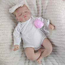 1pc 18 Inch Lifelike Simulation Doll Hand Drawn Hair Half Glue Reborn Dolls Playing House Accompanying Toys Birthday Present - Multicolor - View 7