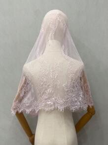 Bridal Lace White Shawl Head Veil For Muslin/ Wedding, Latin Black Head Veil Halloween Fall Clothes For Women