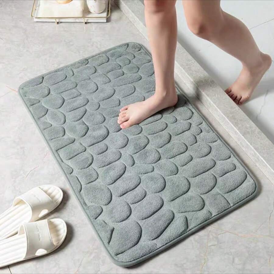 Memory Foam Bathroom Mat, Pebble Bathroom Rug, Super Absorbent Bathroom Mat For Bathroom, Toilet Mat Home Bathroom Decorative Rug. (1 Pc) Bathroom Accessories Back To School Fall Decor