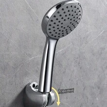 Shower Head Bracket Base: Adjustable Drill-Hole Shower Head Holder Base, Bathroom Shower Head Mounting Bracket Bathroom Accessories Bathroom Tools - Silver - View 8