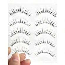 10pcs/Pack Fairy Soft Ultrafine Transparent False Eyelashes, Natural Looking Long & Thick One Piece Design - 黑色 - 查看 4