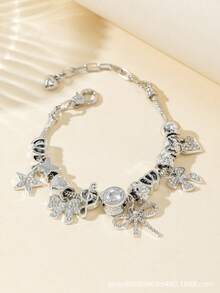1 Piece Of Women's Multifunctional Bead Bow Adjustable Bracelet, Women's Jewelry Bracelet In European And American Style - 蝴蝶型 - 查看 2