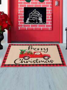 1pc Christmas Doormat, Merry Christmas Floor Mat, Santa Claus Pattern Front Door Rugs, Dirt-Resistant Balcony Carpet, Christmas Ornaments, Bathroom Entrance Mat, Christmas Kitchen Decor, Christmas Laundry Decor, Christmas Decor, Christmas Decorations For Home, Christmas Home Decor, Christmas Room Decor,Xmas Gifts, Christmas Gifts, 2026 New Year Decor