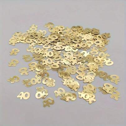 400pcs Paper Confetti, Anniversary Decoration, Suitable For 40th Anniversary, Birthday Table Decor, Etc.