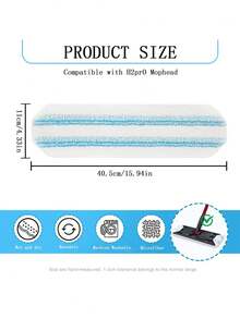 Bộ lau nhà phẳng O-Cedar H2prO 1/2/4/6/8 chiếc, dụng cụ vệ sinh nhanh, miếng lau bằng sợi microfiber có thể giặt sạch bằng nước, dùng được trên sàn gỗ, sàn nhựa vinyl, gạch men, chân tường, tường. - Xanh và trắng - Xem 2