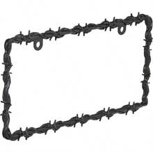 DAutomotive 221465658 Barbed Wire Black License Plate Frame Corrosion Resistant Easy To Install7001 - màu đen - Xem 1