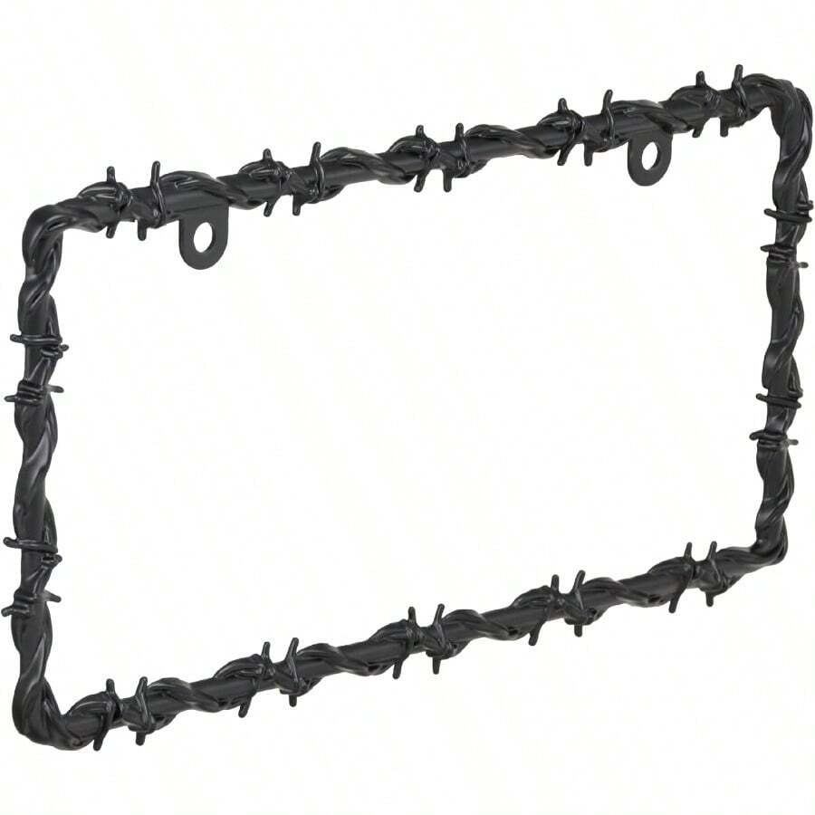 DAutomotive 221465658 Barbed Wire Black License Plate Frame Corrosion Resistant Easy To Install7001 - màu đen - Xem 1