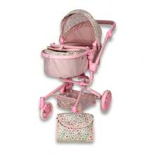 Carriola de Juguete para Muñecas New Noni Modelo IS-9695 Cochecito Moderno y Plegable para Niñas Juego de Simulación y Rol Paseo de Muñecas Ligero y Fácil de Guardar Regalo Perfecto para Niñas - Rosa - Ver 1