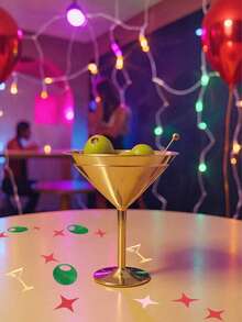 100个/包金色闪光马提尼酒杯、绿色闪光橄榄、彩色纸屑、粉色星星糖屑装饰，适合“略微成熟”的马提尼主题生日派对、鸡尾酒会、单身派对、毕业派对、返校派对。 - 彩色 - 查看 7