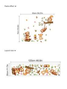 1PC/2pcs Removable PVC Wall Decals – [Honey Pot Bear, Vine Man Animal Monkey]Self-Adhesive Waterproof Wall Stickers For Home Decor, Room Decor, Wall Decor, And Kitchen – Easy To Apply, Ideal For Living Room, Bedroom, Or Office Home Decor