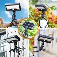 Motion Sensor Outdoor Lights With Flexible Octopus Tripod 600LM Solar Sercurity Lights Waterproof, Dual Charging Solar Ourdoor Light For Camping,Fence, Patio - White - View 11