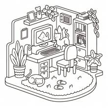 成人涂色书：逃离现实，沉浸在舒适的猫咪生活中，用温暖的色调和慵懒的小猫咪，打造完美的猫咪午睡角落。涂色书，返校季，学习用品，绘画，万圣节，圣诞节