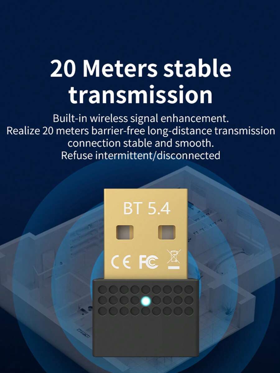 Universal Bluetooth Receiver 5.4 For Wireless Keyboard And Mouse, Bluetooth Adapter For Desktop And Laptop, Compatible With Headphones And Speakers